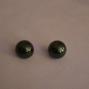 Vintage Green Pearl Earrings